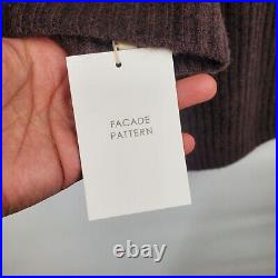 Facade Pattern Tasmania Wool Cashmere Sweater Medium/Large Womens NWT Brown