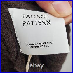 Facade Pattern Tasmania Wool Cashmere Sweater Medium/Large Womens NWT Brown