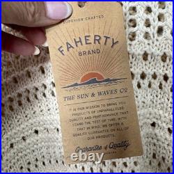 Faherty Open Knit Whitecap Sweater Cream NWT