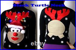 Family Matching Christmas Jumper / Sweater light up, nose, music men & women