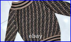 Fendi FF Logo Brown sweater women Size M. Sells Fast