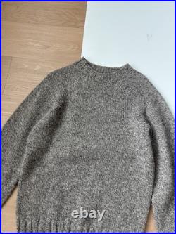 Filson Knit Sweater Medium 3 Gauge Brown Mix Wool Scotland Long Sleeve