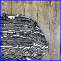 Florence Tricot Jumper Knit Vintage Knitted Cosby Sweater, Grey, Mens Medium