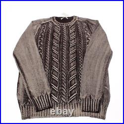 Fradi NWOT Crew Neck Sweater Size M In Shades Of Brown Cable Knit Wool