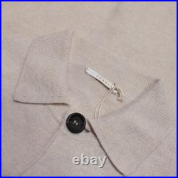 Fradi NWT Button Up Collared Cardigan Sweater Size M in Beige 100% Wool