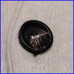 Fradi NWT Button Up Collared Cardigan Sweater Size M in Beige 100% Wool