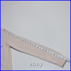 Fradi NWT Button Up Collared Cardigan Sweater Size M in Beige 100% Wool