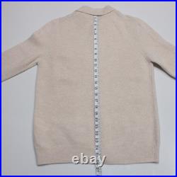 Fradi NWT Button Up Collared Cardigan Sweater Size M in Beige 100% Wool