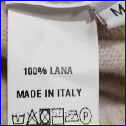 Fradi NWT Button Up Collared Cardigan Sweater Size M in Beige 100% Wool