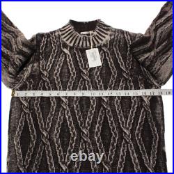 Fradi NWT Pullover Mock Neck Sweater Size Medium in Brown Dye 100% Wool