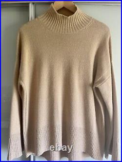 Frame High Low Turtleneck Sweater 100% Cashmere Long Sleeved Pullover Size M