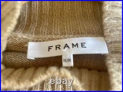 Frame High Low Turtleneck Sweater 100% Cashmere Long Sleeved Pullover Size M