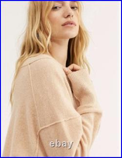 Free People Tan $198 Cashmere Sweater Jumper NWT Medium Great Gift