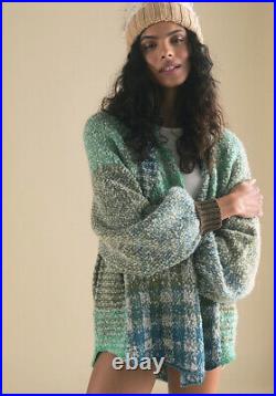 Free People Time After Time Cardi Jade Oasis Oversized Sweater Size Medium New