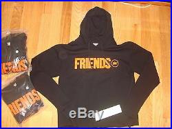 Free Shipping Vlone Fragment Friends Long Sleeve Hoody Sweater Black Orange Sz M