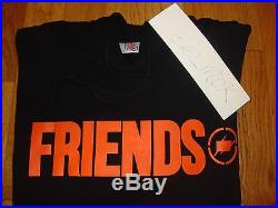 Free Shipping Vlone Fragment Friends Long Sleeve Hoody Sweater Black Orange Sz M