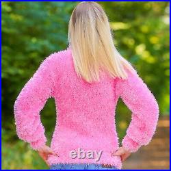 Fuzzy sweater sexy fashion cowlneck jumper thick winter fluffy top SuperTanya