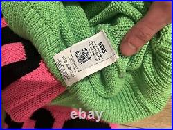 GCDS Carded Sweater Pullover in Green and Pink