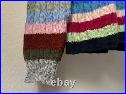 GUCCI Cashmere/Wool SWEATER Women's MEDIUM Striped Rainbow Made In Italy 2015