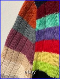 GUCCI Cashmere/Wool SWEATER Women's MEDIUM Striped Rainbow Made In Italy 2015 GUCCI Cashmere/Wool SWEATER Women's MEDIUM Striped Rainbow Made In Italy 2015