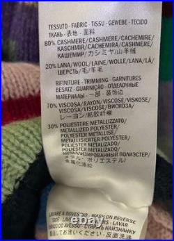 GUCCI Cashmere/Wool SWEATER Women's MEDIUM Striped Rainbow Made In Italy 2015