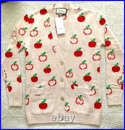 GUCCI Sweater GG apple wool jacquard cardigan Size M