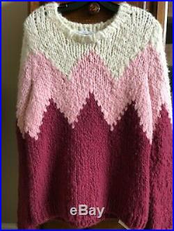 Gabriela Hearst $1790 Nwt Thick Fuzzy Tri Color Cashmere Sweater Soft! Medium M