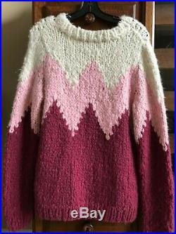 Gabriela Hearst $1790 Nwt Thick Fuzzy Tri Color Cashmere Sweater Soft! Medium M