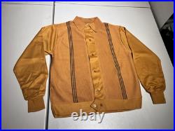 Gama Creations Sweater Men's Medium Gold Yellow Button Cardigan 70's Grandpa VTG
