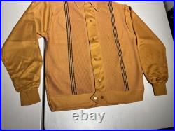 Gama Creations Sweater Men's Medium Gold Yellow Button Cardigan 70's Grandpa VTG