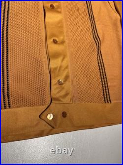 Gama Creations Sweater Men's Medium Gold Yellow Button Cardigan 70's Grandpa VTG