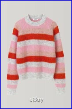 Ganni Cordelia Striped Mohair & Wool Sweater Size M