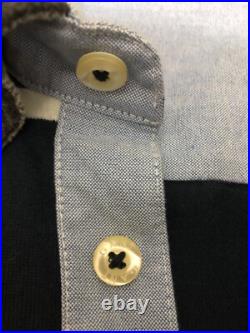 Gant Men Sweater Jumper Size Medium Large Colorful Horizontal Stripe Dark Blue