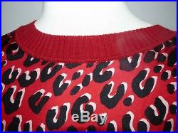 Genuine Louis Vuitton Stephen Sprouse Red Wool Silk Animal Print Short Sleeves