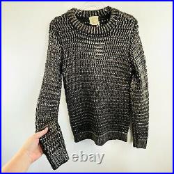 Giarda Forte Size M 12 Black Bronze Chunky Wool Knit Jumper Sweater