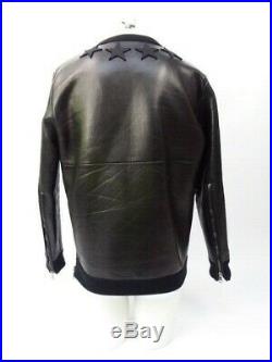 Givenchy Men's Black Stars Leather Oversized Jumper Sweater Top Size XS
