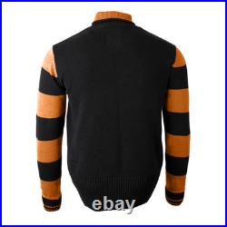 Goldtop Retro 1920s Style Black / Orange Motorcycle Track Team Racing Sweater