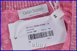 Gran Sasso NWT V Neck Sweater Size 44 US Medium in Pink/Multi
