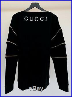 Gucci Faster Pussycat Kill Kill Black Zip Sweater Gg Supreme Size Medium $1,600