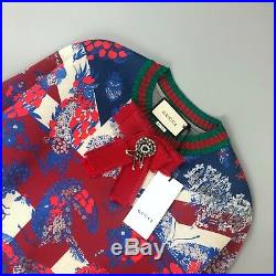 Gucci Ladies Metallic Web Union Jack Corsage Bow Brooch Sweater Jumper Size XS