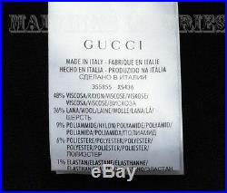 Gucci Sweater Black Ribbed Stretch Wool Cropped Cardigan Top M Medium