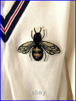 Gucci V-neck Cotton knit with bee size M