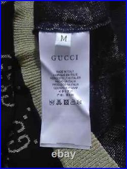 Gucci Women's Black & Golden Half Sleeves GG Cotton Sweater Size M