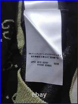 Gucci Women's Black & Golden Half Sleeves GG Cotton Sweater Size M
