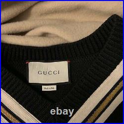 Gucci Wool Sweater With Bee Appliqué. Black. Size M