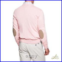 Hackett London Cotton & Cashmere V-Neck Sweater Soft Pink Size L Made in Italy Hackett London Cotton & Cashmere V-Neck Sweater Soft Pink Size L Made in Italy