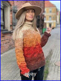 Hand Knitted Woman's Sweater High Quality Wool Oversize, Woman's Jumper Cardigan