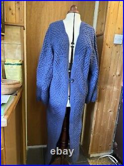 Handmade granny square Long Cardigan Beautiful Blue