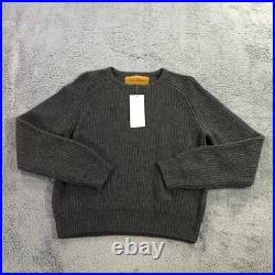 Hanley Mellon Sweater Womens Medium Cashmere Pullover Gray RIbbed Casual