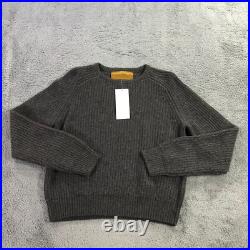 Hanley Mellon Sweater Womens Medium Cashmere Pullover Gray RIbbed Casual